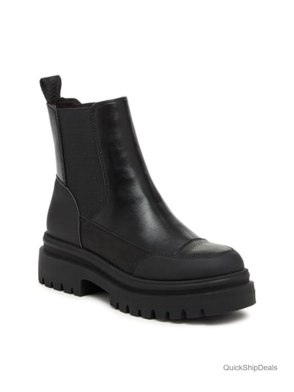 Men's Platform Chelsea Boots Faux Leather Pull-On Ankle Boots